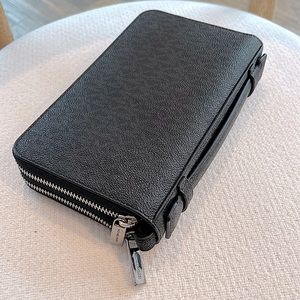 Michael Kors Double zip Wallet with handle and strap